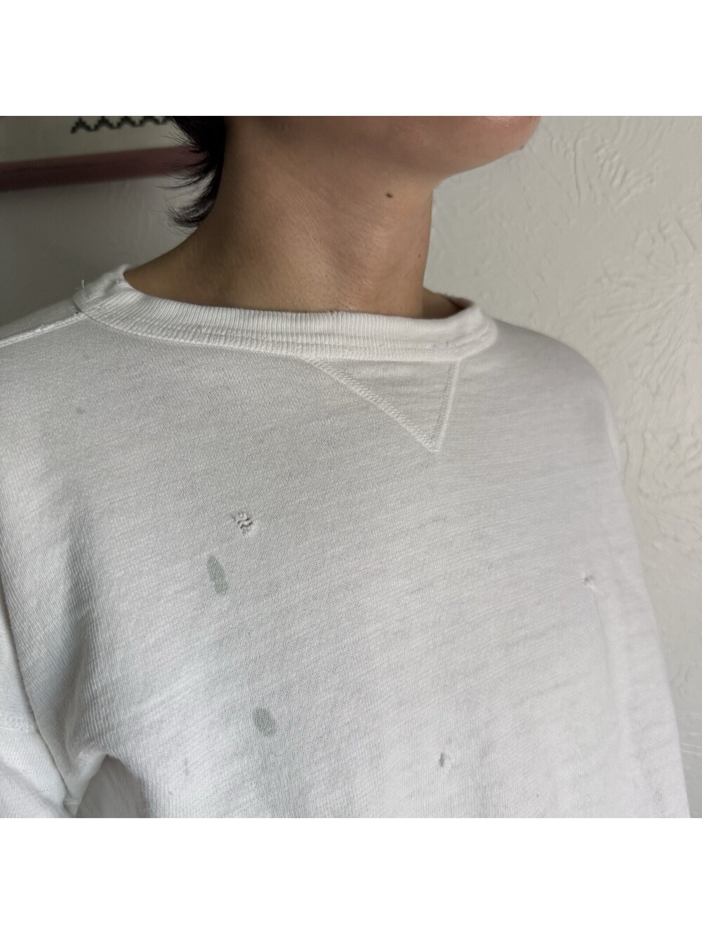 Vintage 50s/60s Single V Sweatshirt Blank White Crew … - Gem